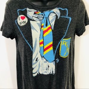 AC/DC Gray Tunic Dress Graphic Tuxedo size XS